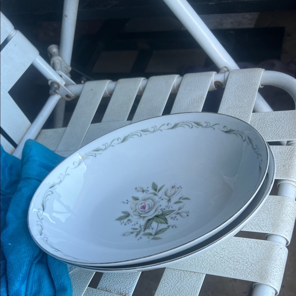 Vintage Floral White Porcelain vegetable bowls